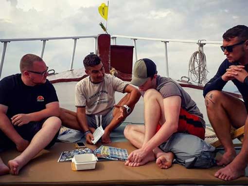 PADI Open Water Diver Course Students with Instructor Luca